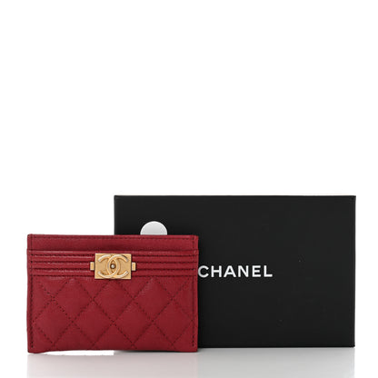 Chanel Caviar Quilted Boy Card Holder Red 14 of 14