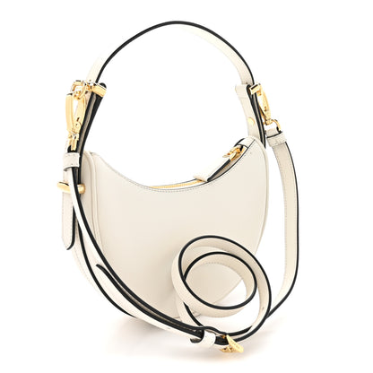 Prada Soft Calfskin Small Arque Shoulder Bag White 3 of 10