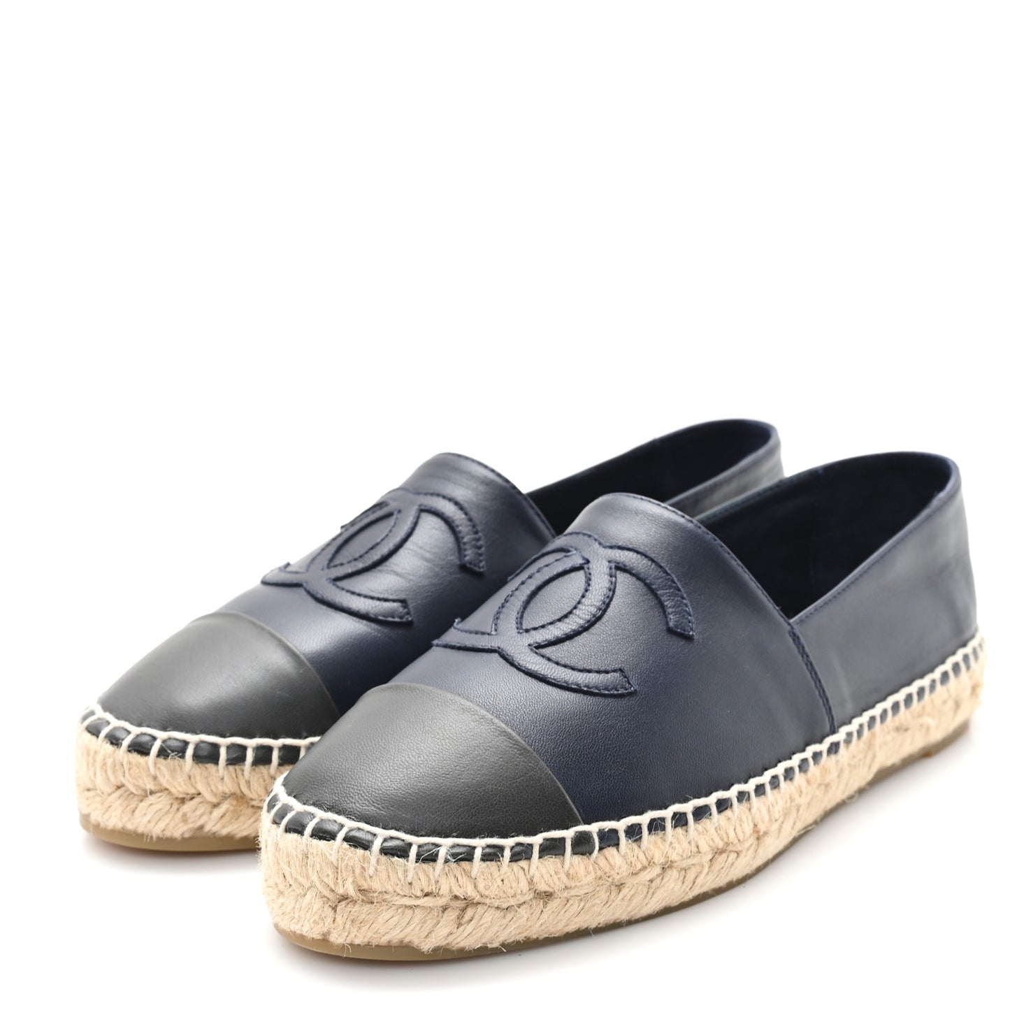 Lambskin CC Espadrilles 37 Navy Blue Gray
