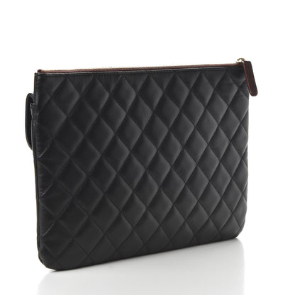 Chanel Lambskin Quilted Medium Flap Cosmetic Case Black 3 of 11