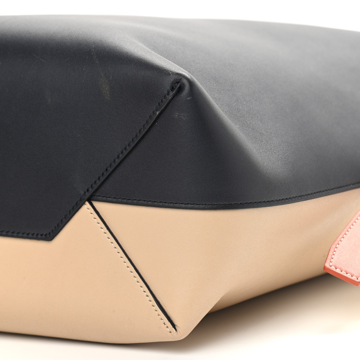 Celine Shiny Smooth Calfskin Small Twisted Cabas Navy Beige 11 of 11