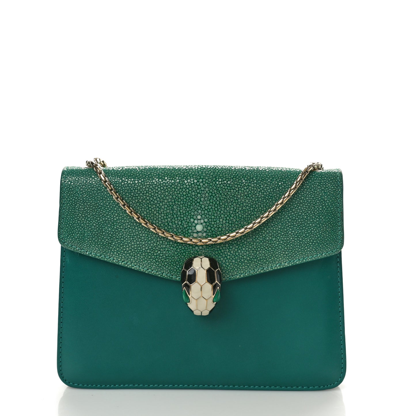 Galuchat Calfskin Serpenti Forever Crossbody Bag Green