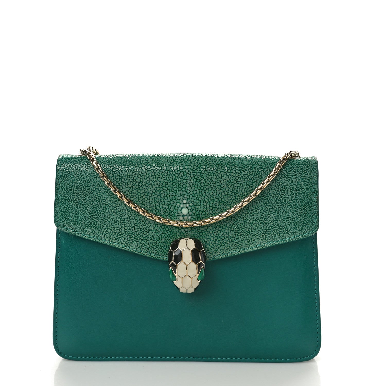 Bulgari Galuchat Calfskin Serpenti Forever Crossbody Bag Green 1 of 10