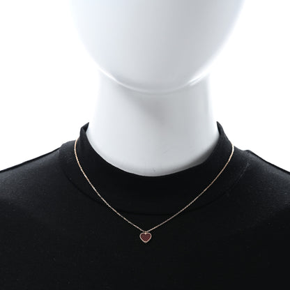 Van Cleef & Arpels 18K Rose Gold Carnelian Sweet Alhambra Heart Pendant Necklace 3 of 5