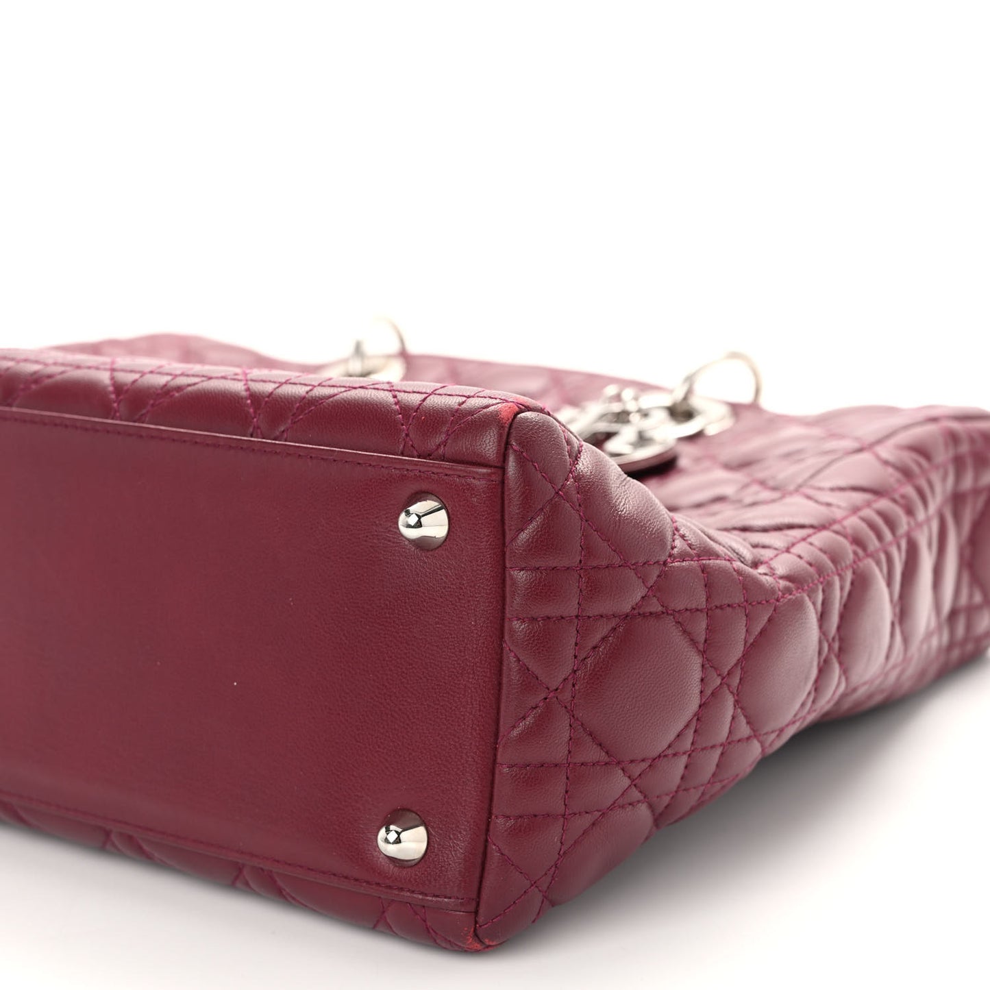 Lambskin Cannage Large Lady Dior Burgundy