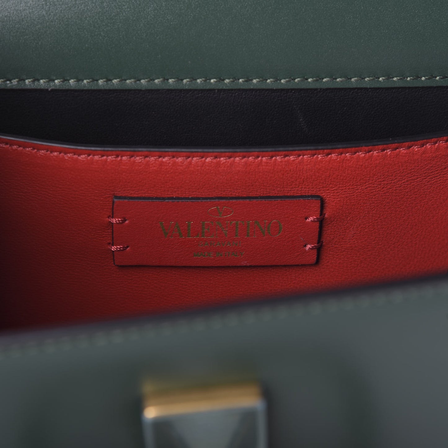 Smooth Calfskin Small VSling Shoulder Bag Green