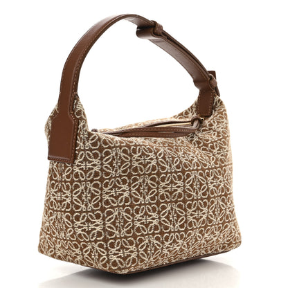Loewe Jacquard Anagram Calfskin Small Cubi Bag Tan Pecan 3 of 13