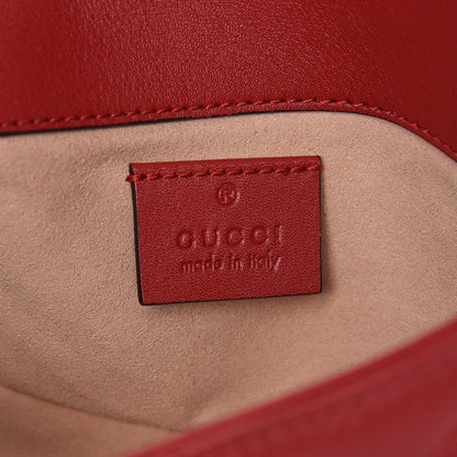 Gucci Calfskin Matelasse Super Mini GG Marmont Shoulder Bag Hibiscus Red 6 of 8
