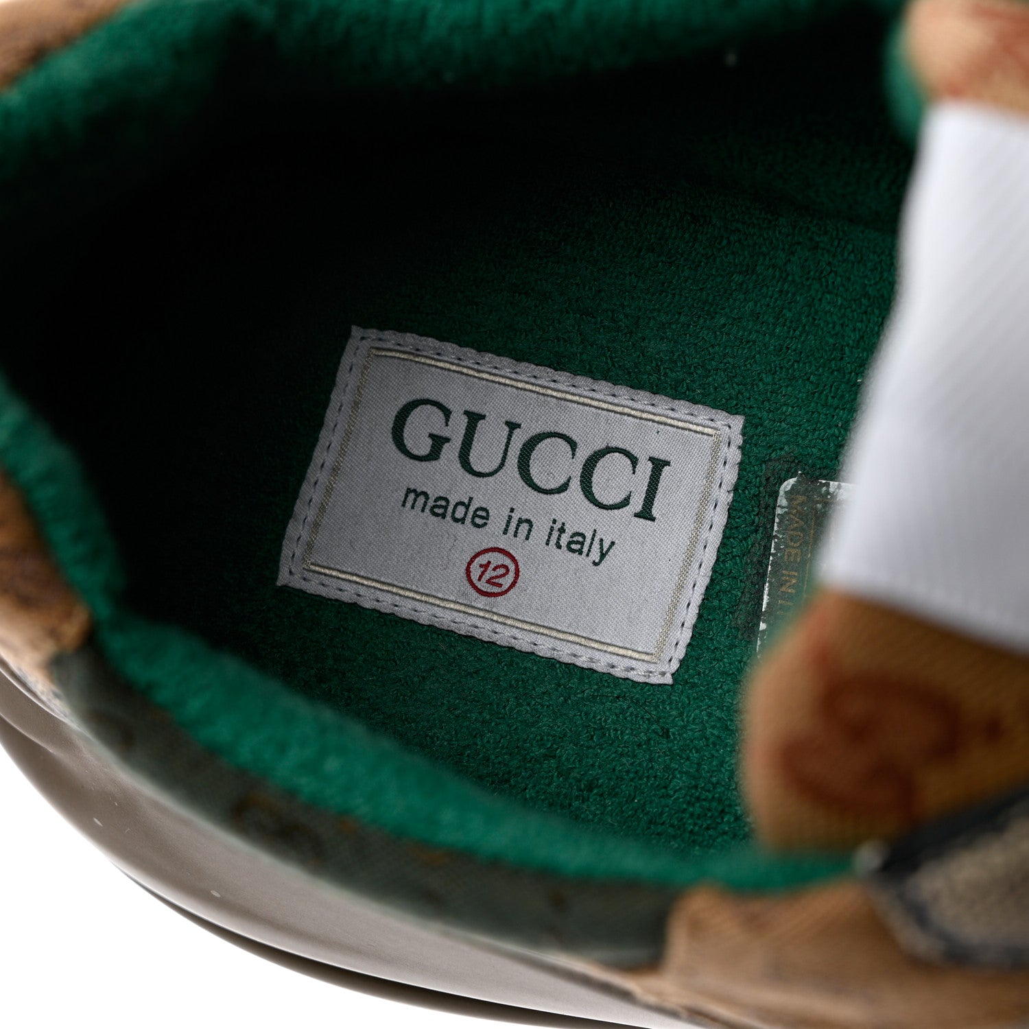 Gucci GG Supreme Monogram Mix Monogram Mens Rhyton Sneakers 12 Bordeaux Beige Ebony 6 of 11