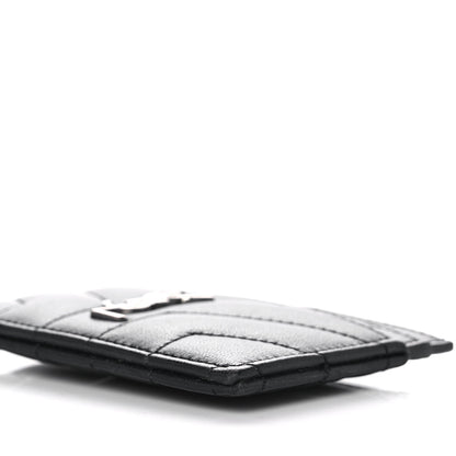 Saint Laurent Calfskin Y Quilted Monogram LouLou Credit Card Case Black 10 of 10