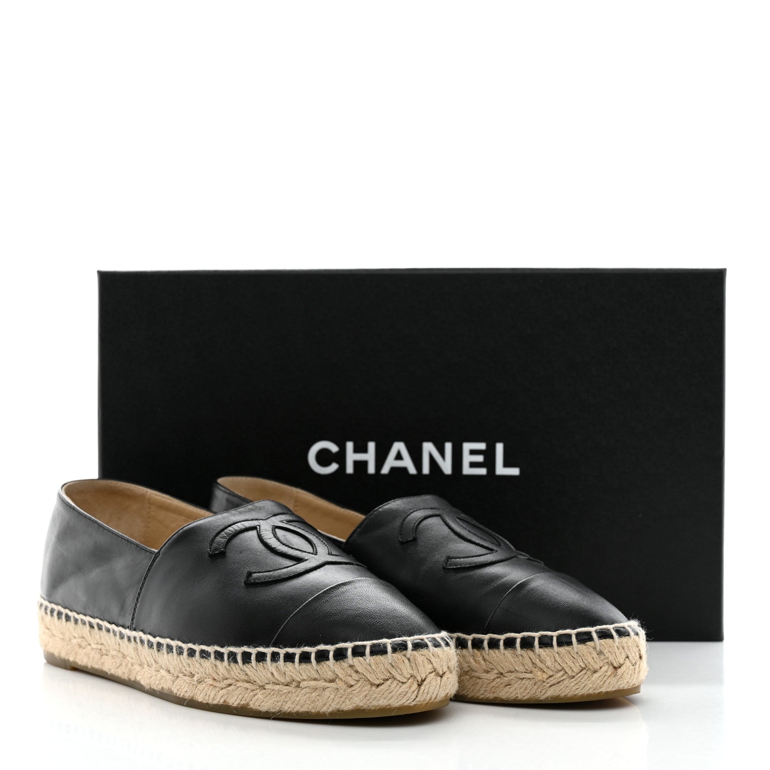 Chanel Lambskin CC Espadrilles 36 Black 11 of 11