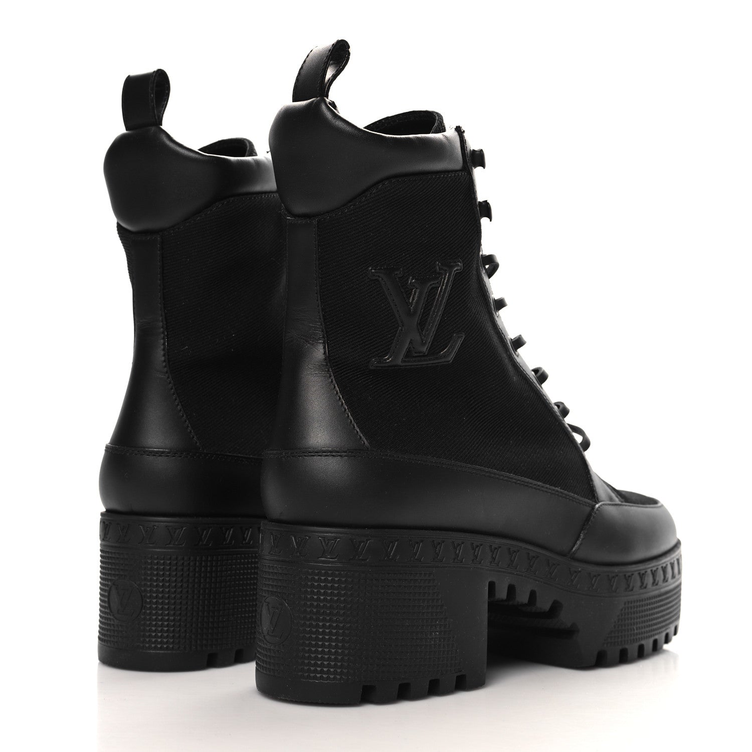 Louis Vuitton Canvas Monogram Laureate Platform Desert Boots 37.5 Black 5 of 9