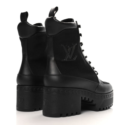 Louis Vuitton Canvas Monogram Laureate Platform Desert Boots 37.5 Black 5 of 9