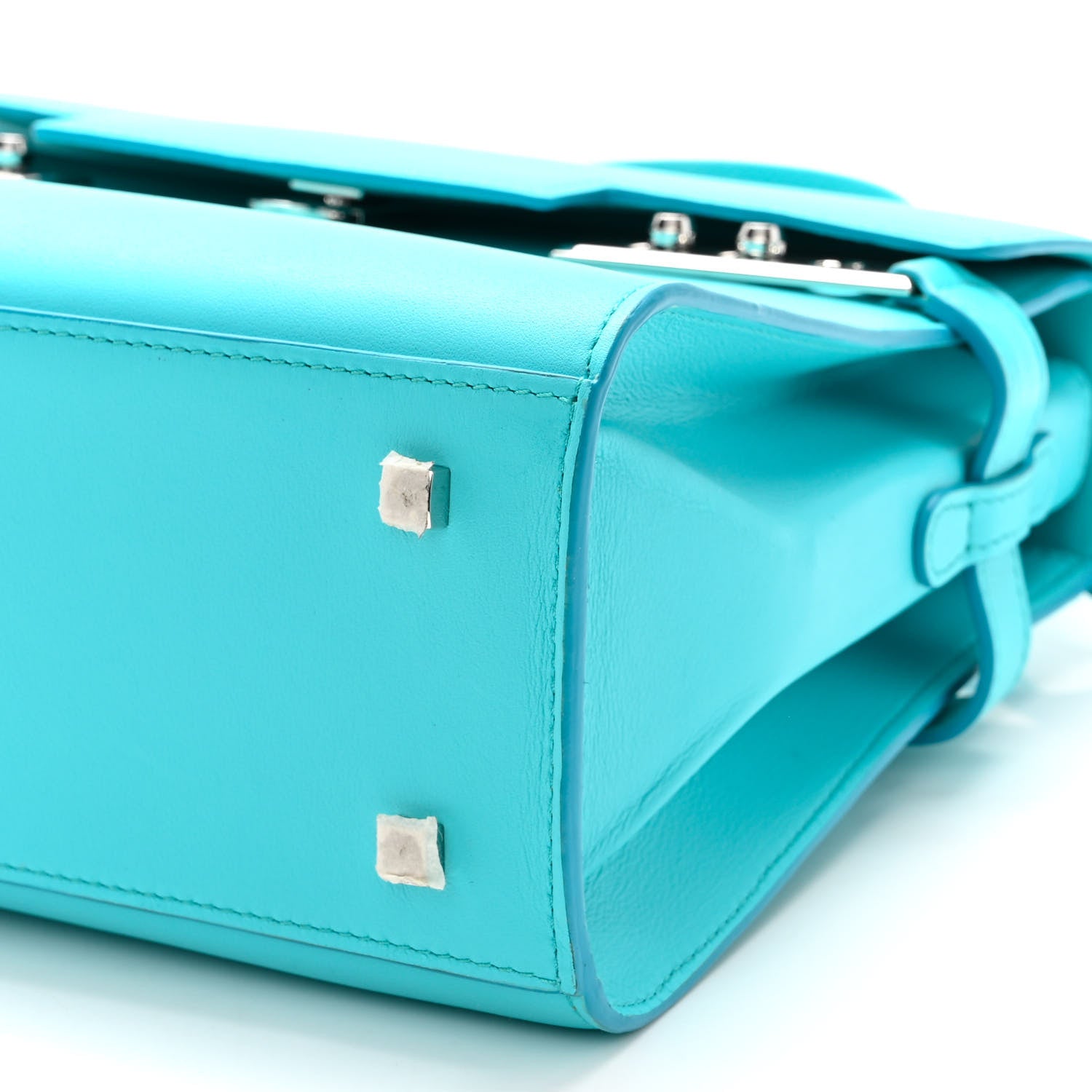 Delvaux Calfskin MM Tempete Satchel Turquoise 10 of 10