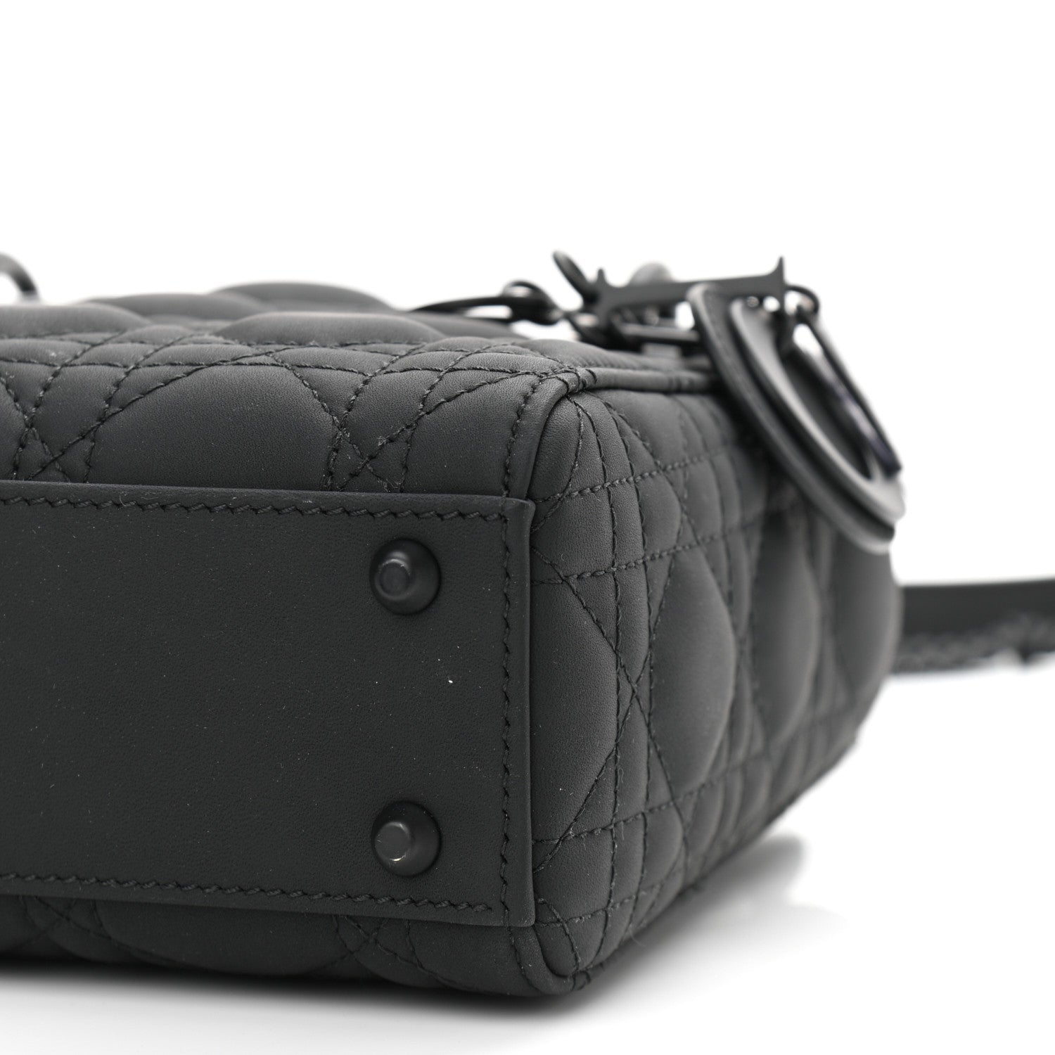 Christian Dior Ultra Matte Calfskin Cannage Mini Lady Dior Black 11 of 12