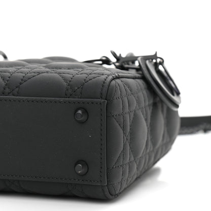 Christian Dior Ultra Matte Calfskin Cannage Mini Lady Dior Black 11 of 12