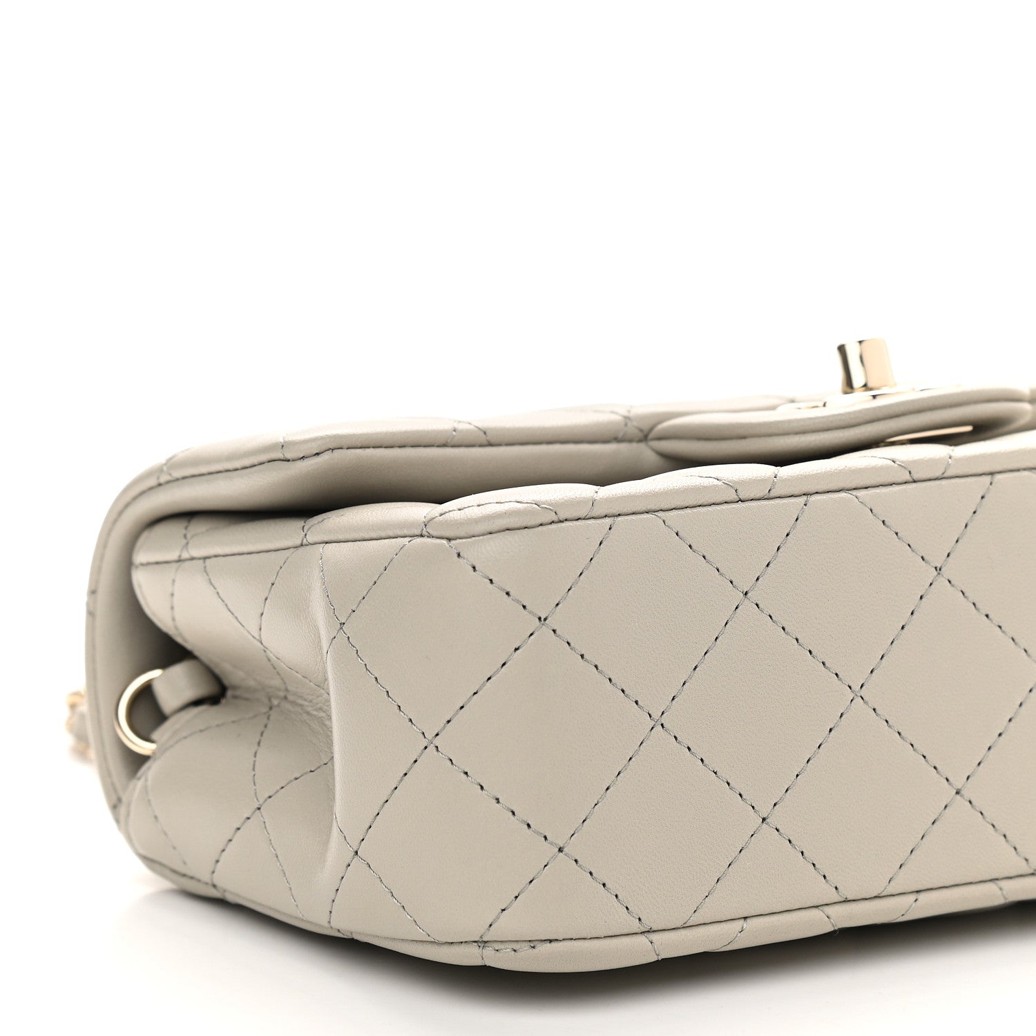 Chanel Lambskin Quilted Mini Rectangular Flap Grey 8 of 9