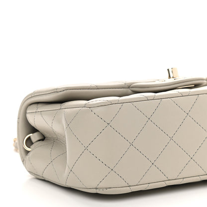 Chanel Lambskin Quilted Mini Rectangular Flap Grey 8 of 9