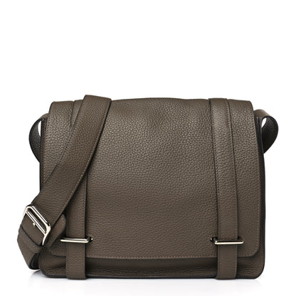 Hermes Taurillon Clemence Steve Messenger 28 Taupe 1 of 9