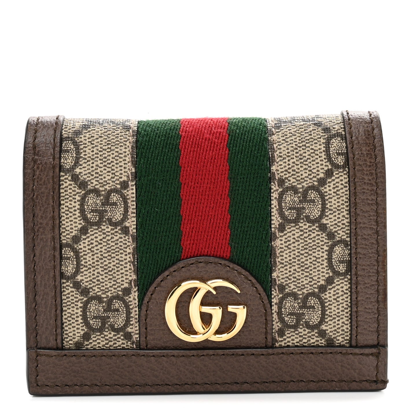 GG Supreme Monogram Web Ophidia Card Case Beige New Acero