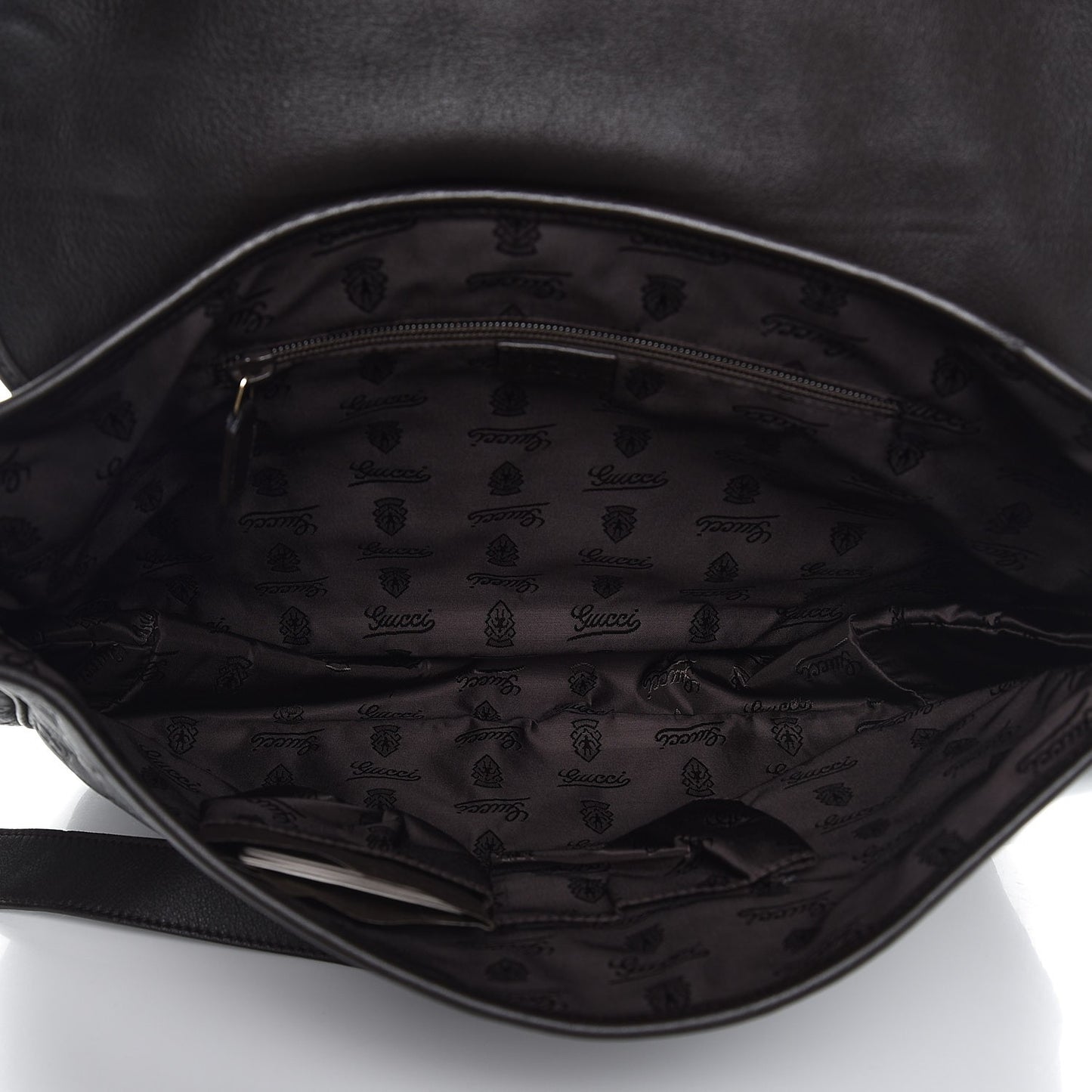 Guccissima Medium Flap Messenger Bag Black