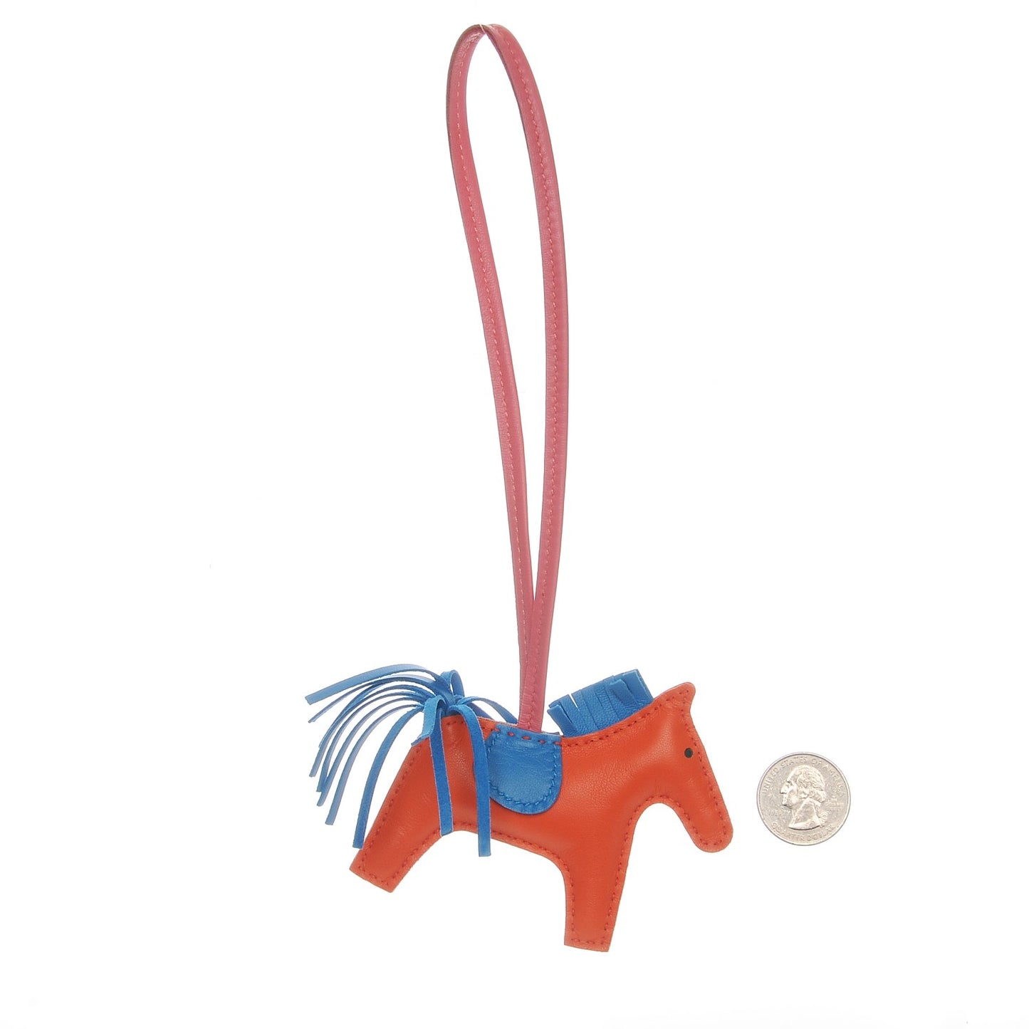 Milo Lambskin Grigri Rodeo Horse Bag Charm PM Orange Poppy Bleu Izmir Rose Azalee