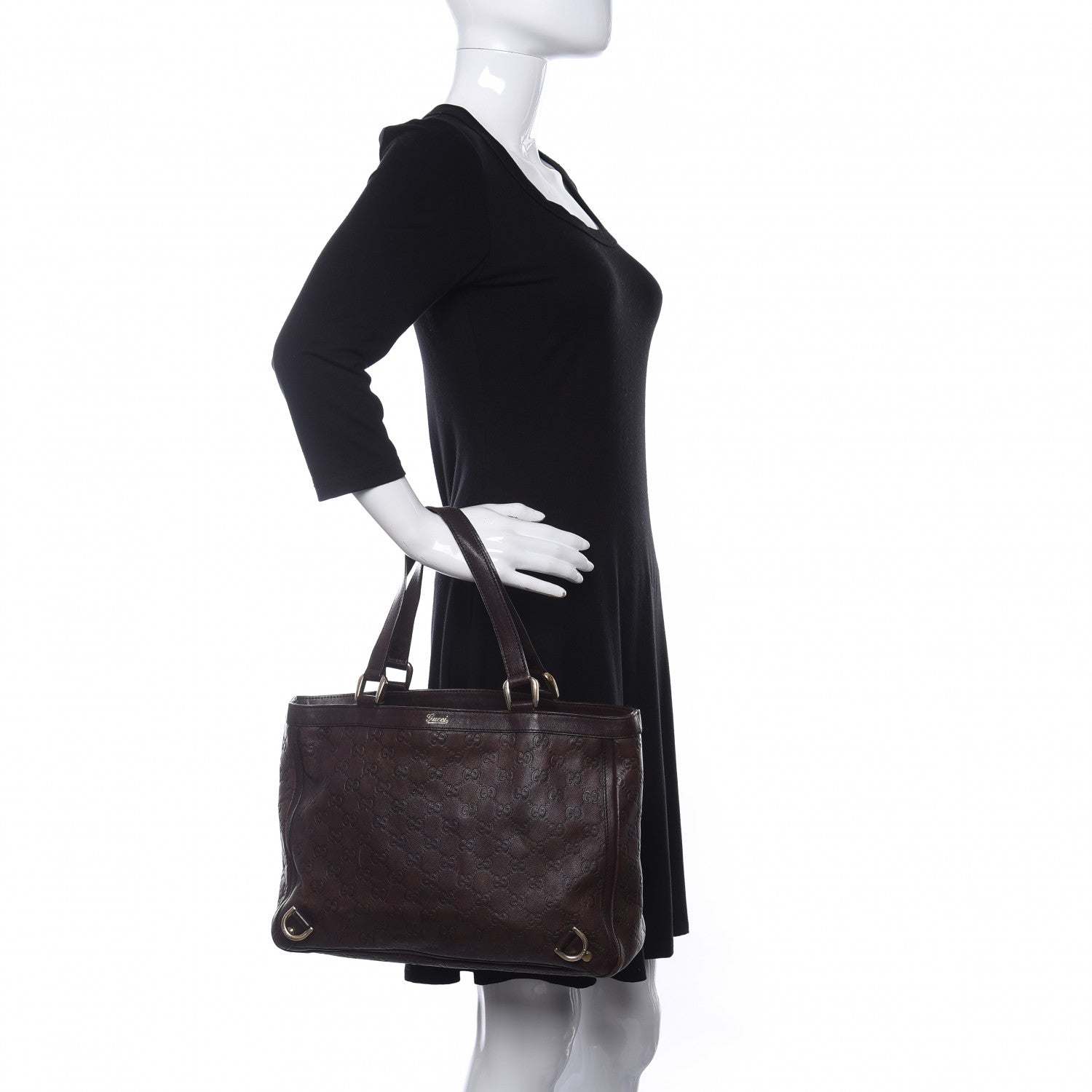 Gucci Guccissima Medium Abbey Tote Brown 2 of 10