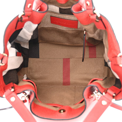 Burberry Grainy Calfskin House Check Small Maidstone Red 5 of 17