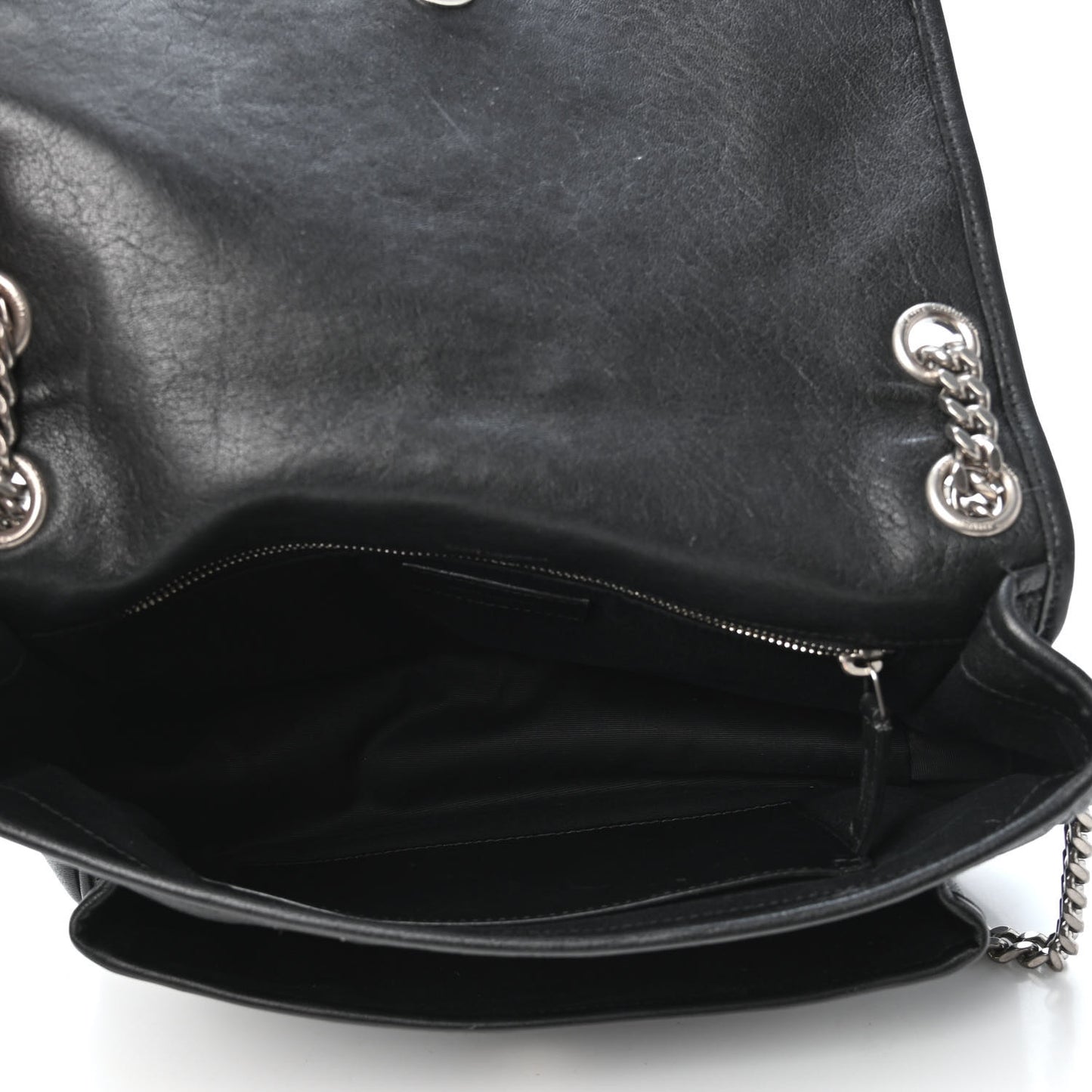 Lambskin Matelasse Monogram Microstud Medium Niki Chain Satchel Black