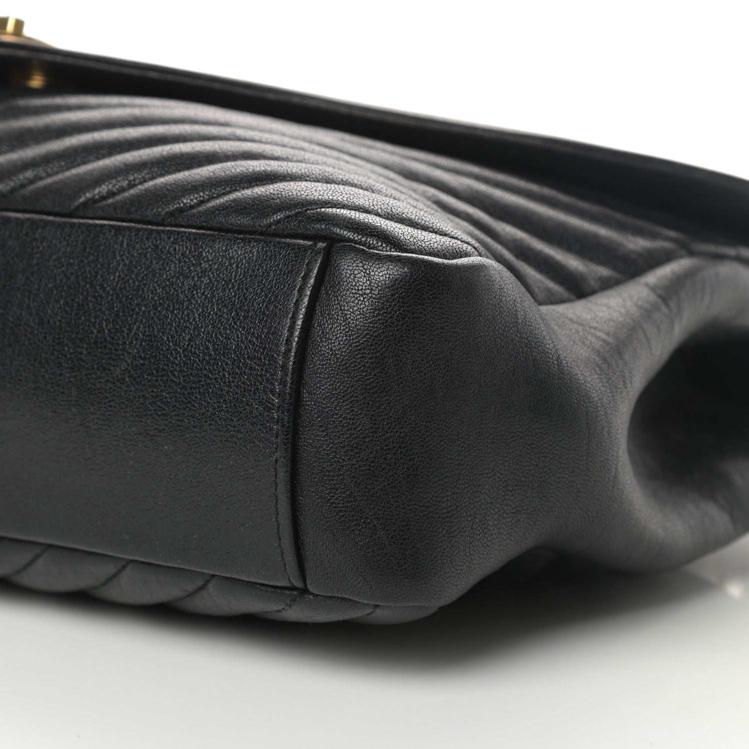 Saint Laurent Sheepskin Matelasse Chevron Monogram Large College Satchel Black 11 of 11