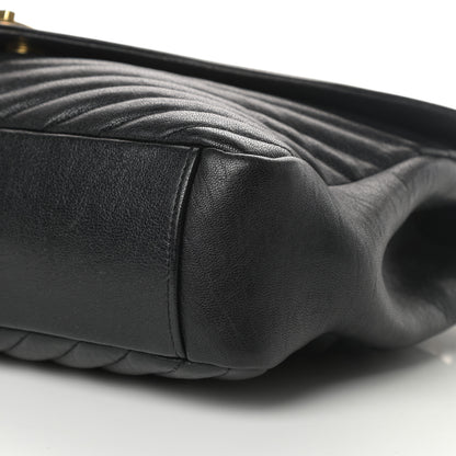 Saint Laurent Sheepskin Matelasse Chevron Monogram Large College Satchel Black 11 of 11