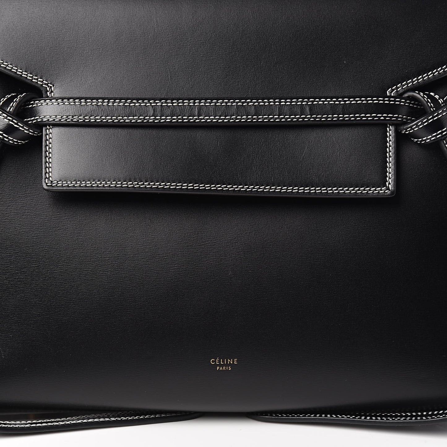 Smooth Calfskin Double Stitching Mini Belt Bag Black