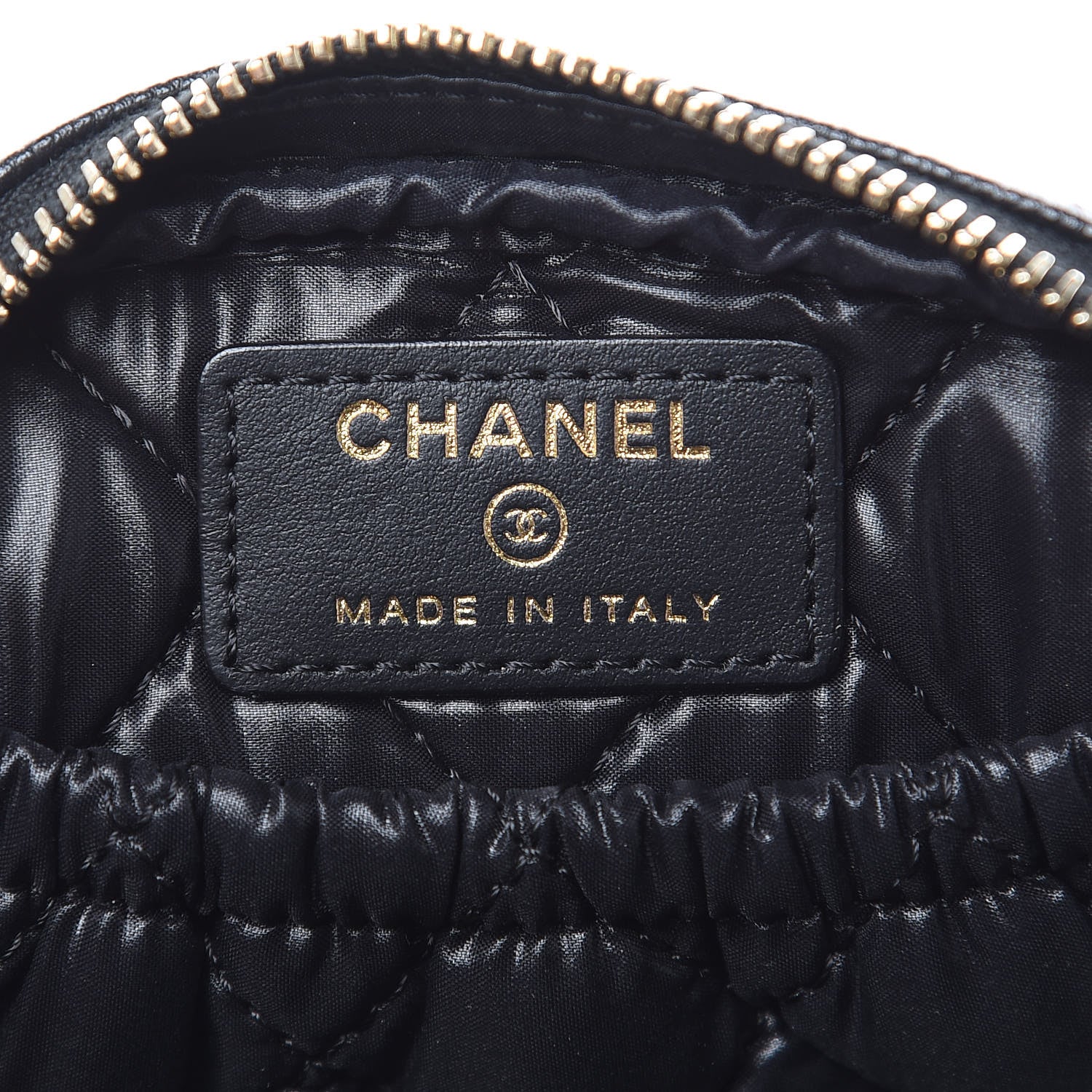 Chanel Caviar Quilted Small Curvy Pouch Cosmetic Case Black 6 of 8