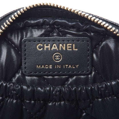 Chanel Caviar Quilted Small Curvy Pouch Cosmetic Case Black 6 of 8