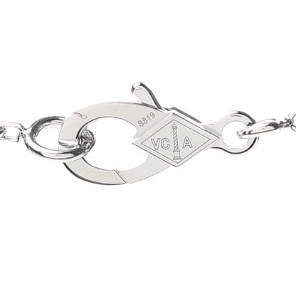 Van Cleef & Arpels 18K White Gold Chalcedony Vintage Alhambra Pendant Necklace 4 of 8