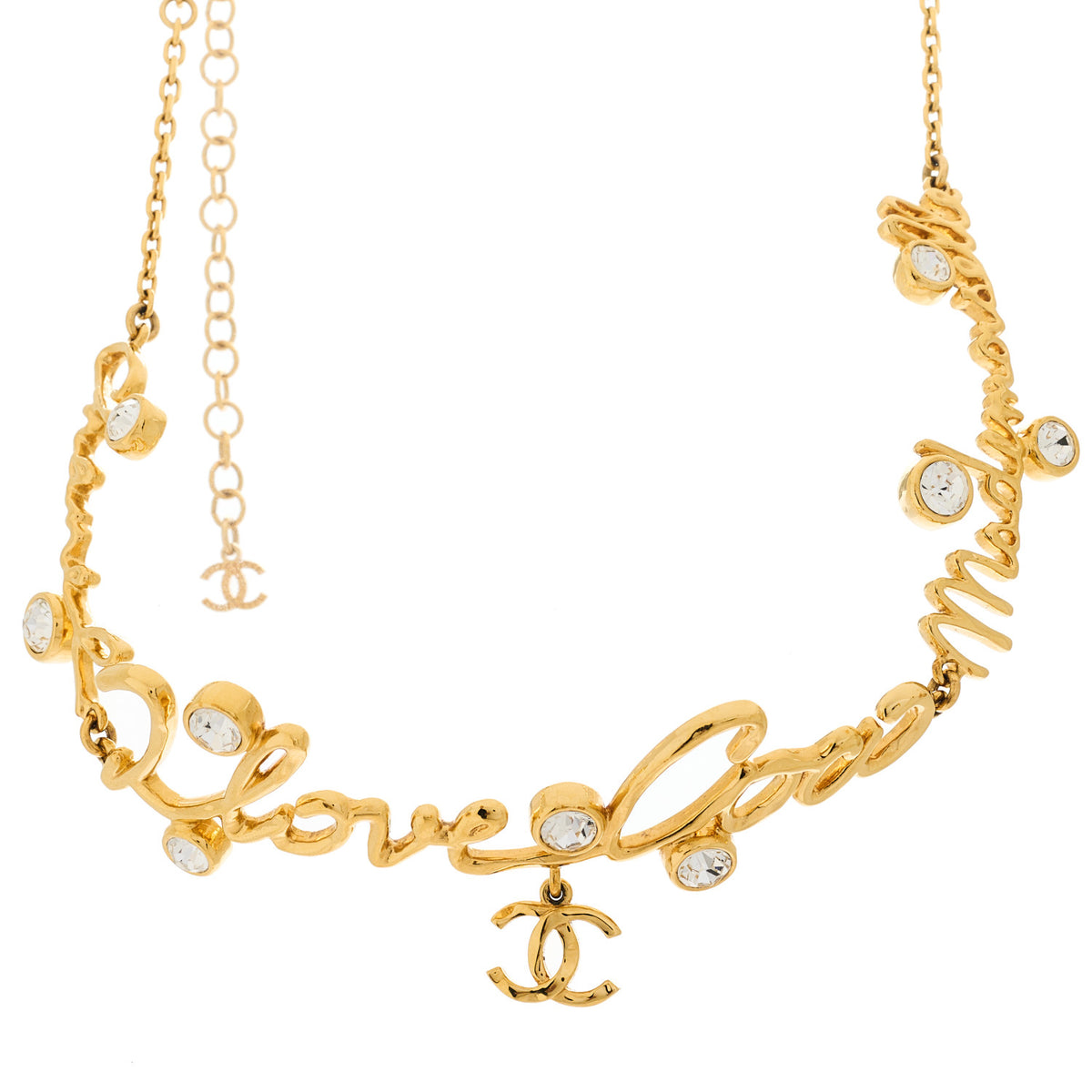 Metal Crystal Gabrielle Chanel Choker Gold