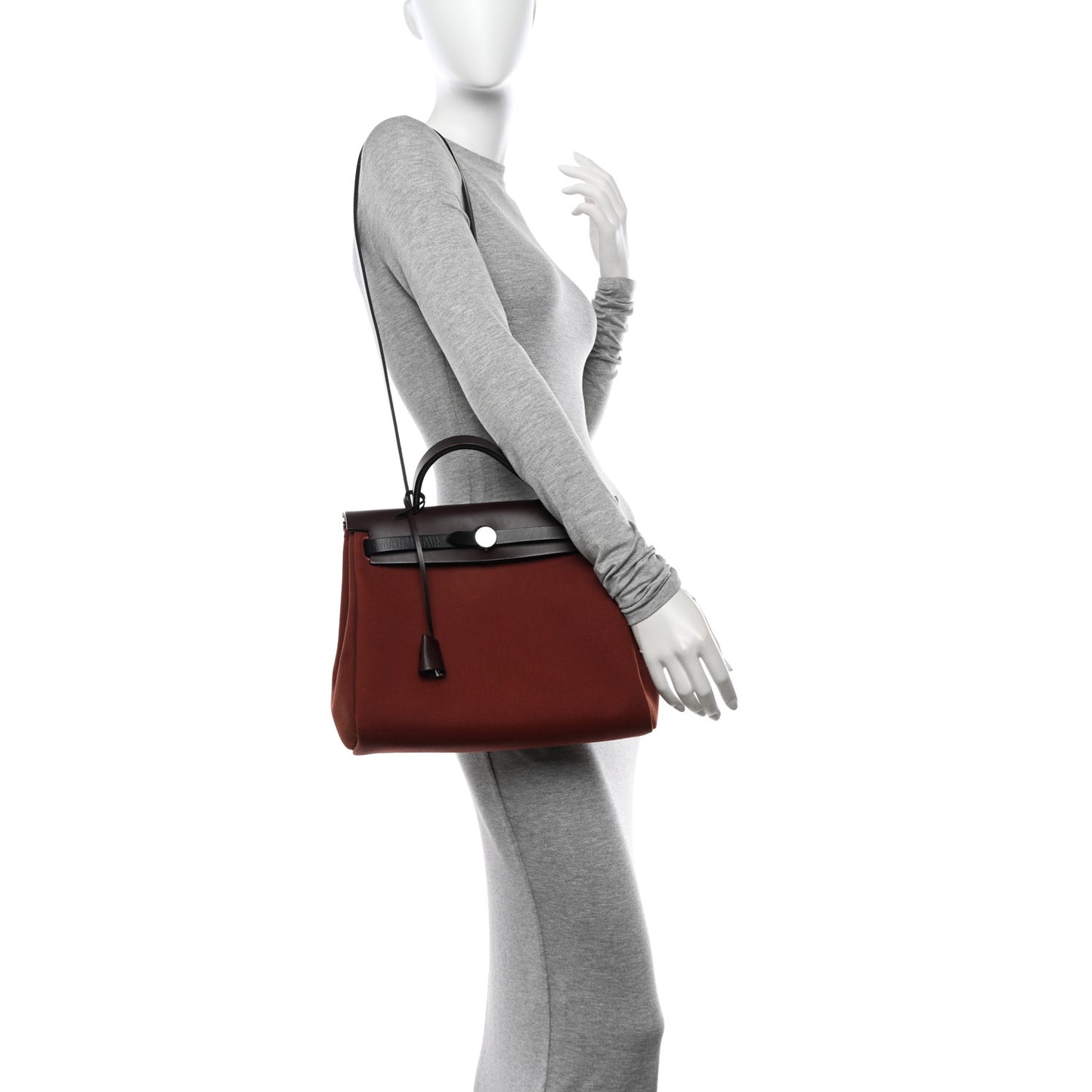 Military Toile Vache Hunter Tri-Color Herbag Zip Retourne 31 PM Rouge H Ebene Black