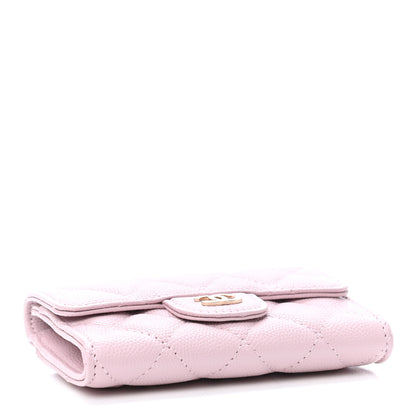 Chanel Caviar Quilted Flap Card Holder Wallet Light Pink 3 of 4