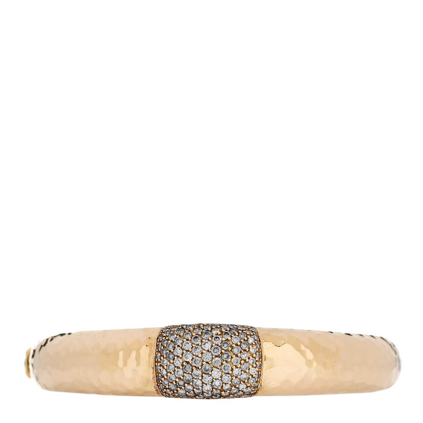 18K Yellow Gold Diamond Martellato Bangle Bracelet