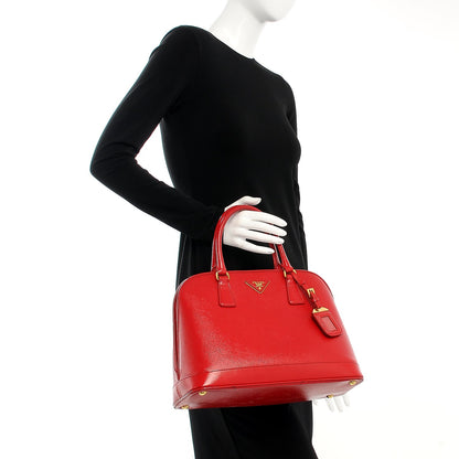Prada Saffiano Vernice Open Promenade Tote Rosso 3 of 15