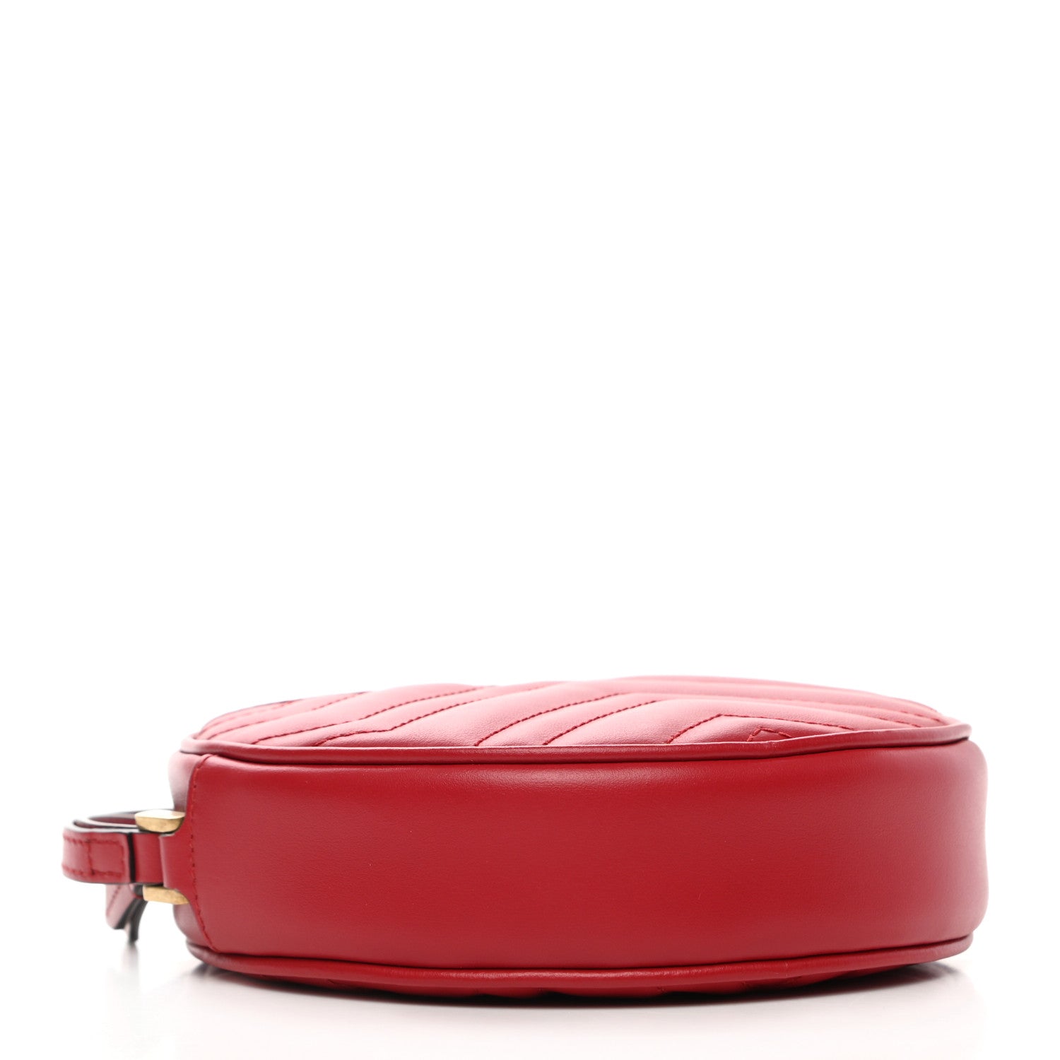 Gucci Calfskin Matelasse GG Marmont Round Wrist Wallet Hibiscus Red 4 of 12