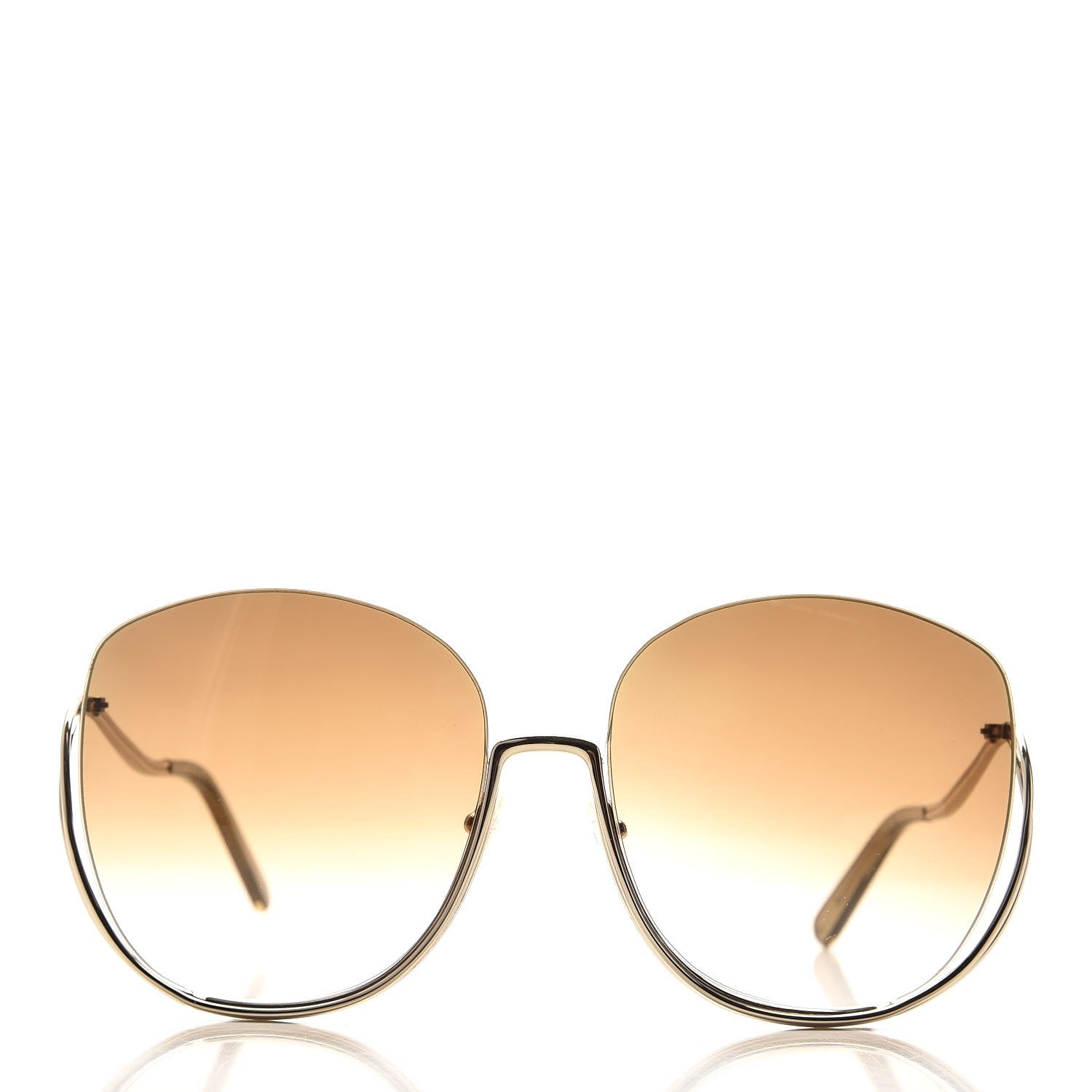 Chloe Oversized Round Milla Sunglasses CE125S Gold Havana 2 of 7
