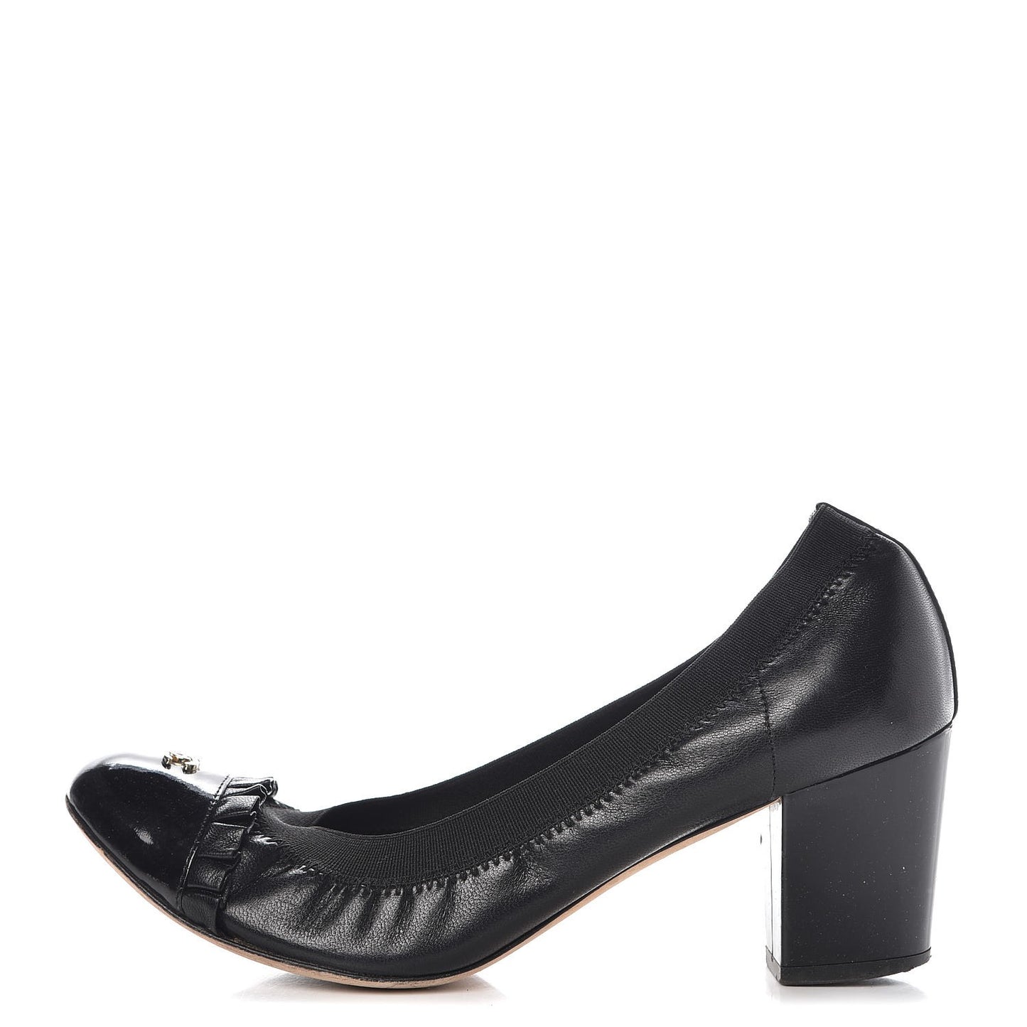 Lambskin Patent CC Elastic Pumps 36.5 Black