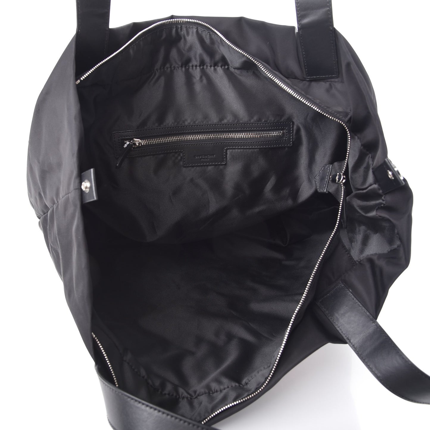 Nylon Calfskin Gothic Tote Black