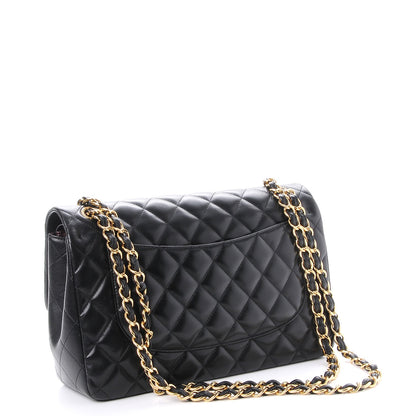 Chanel Lambskin Quilted Jumbo Double Flap Black 4 of 10