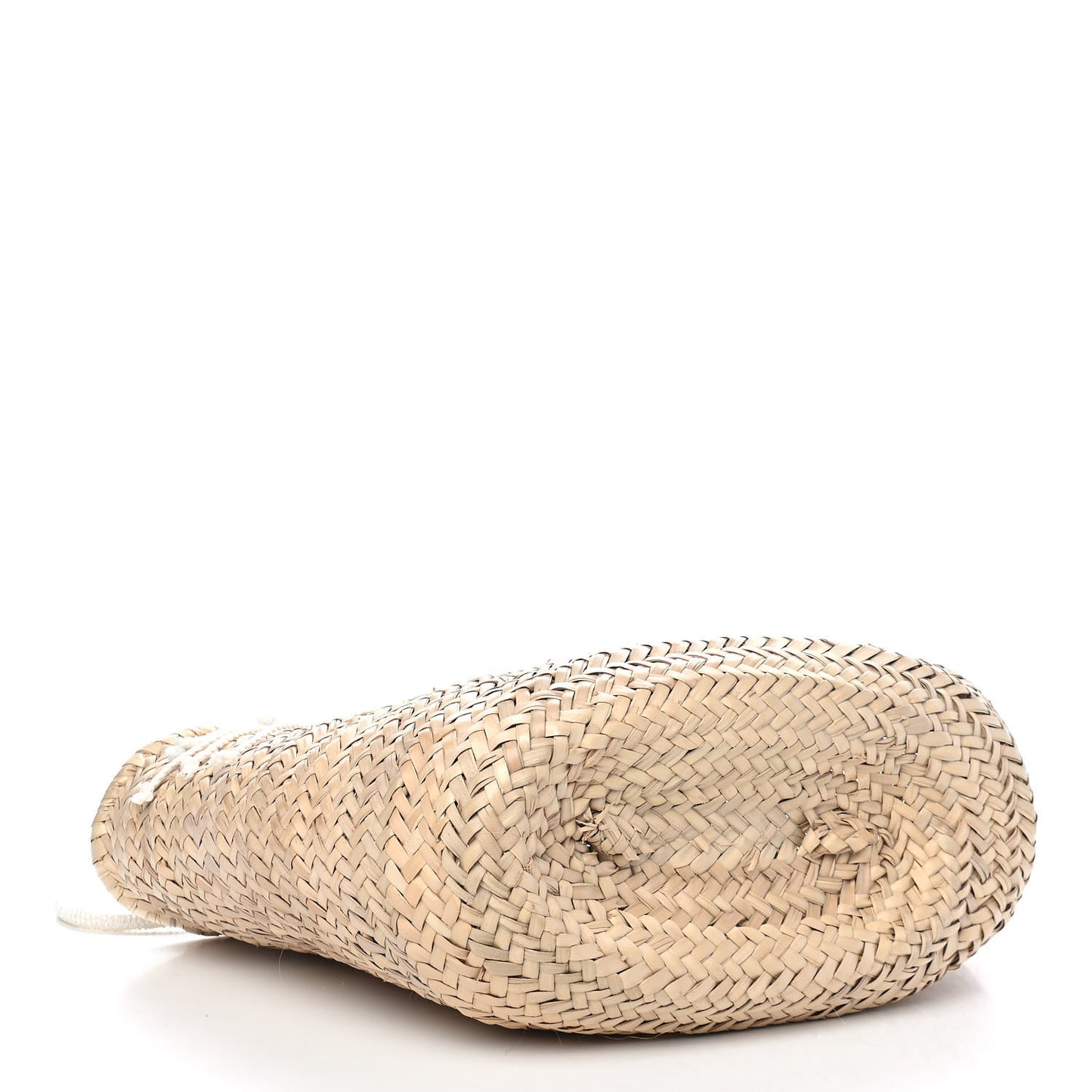 X DAVID KRAMER Raffia Calfskin Panier Bag White