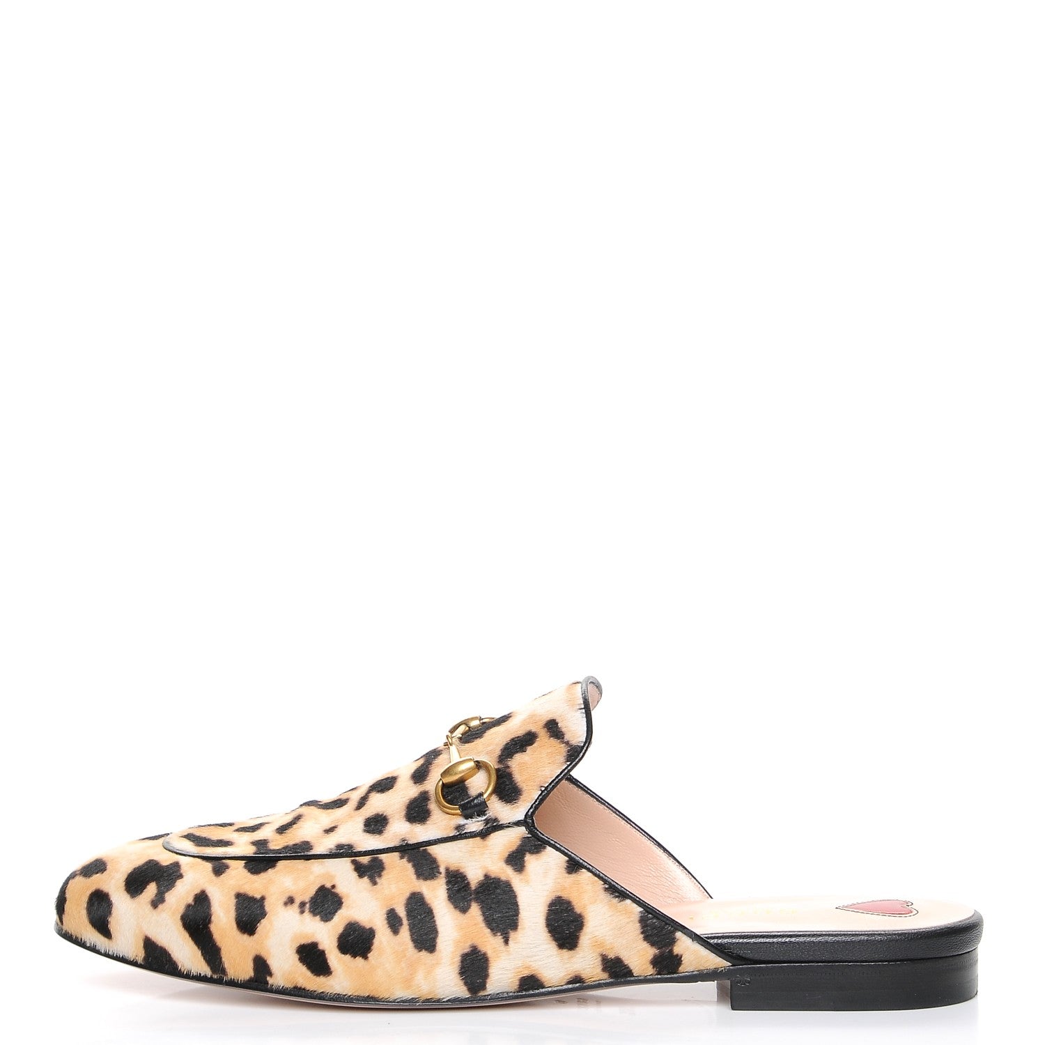 Gucci Calf Hair Leopard Print Womens Princetown Slippers 38.5 Naturale Black 1 of 9