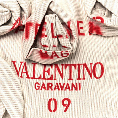 Valentino Garavani Canvas Large Atelier 09 Rose Blossom Edition Tote Bag Naturale 8 of 12