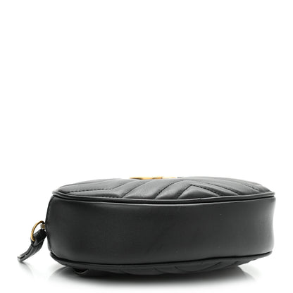 Gucci Calfskin Matelasse GG Marmont Belt Bag 85 34 Black 4 of 12
