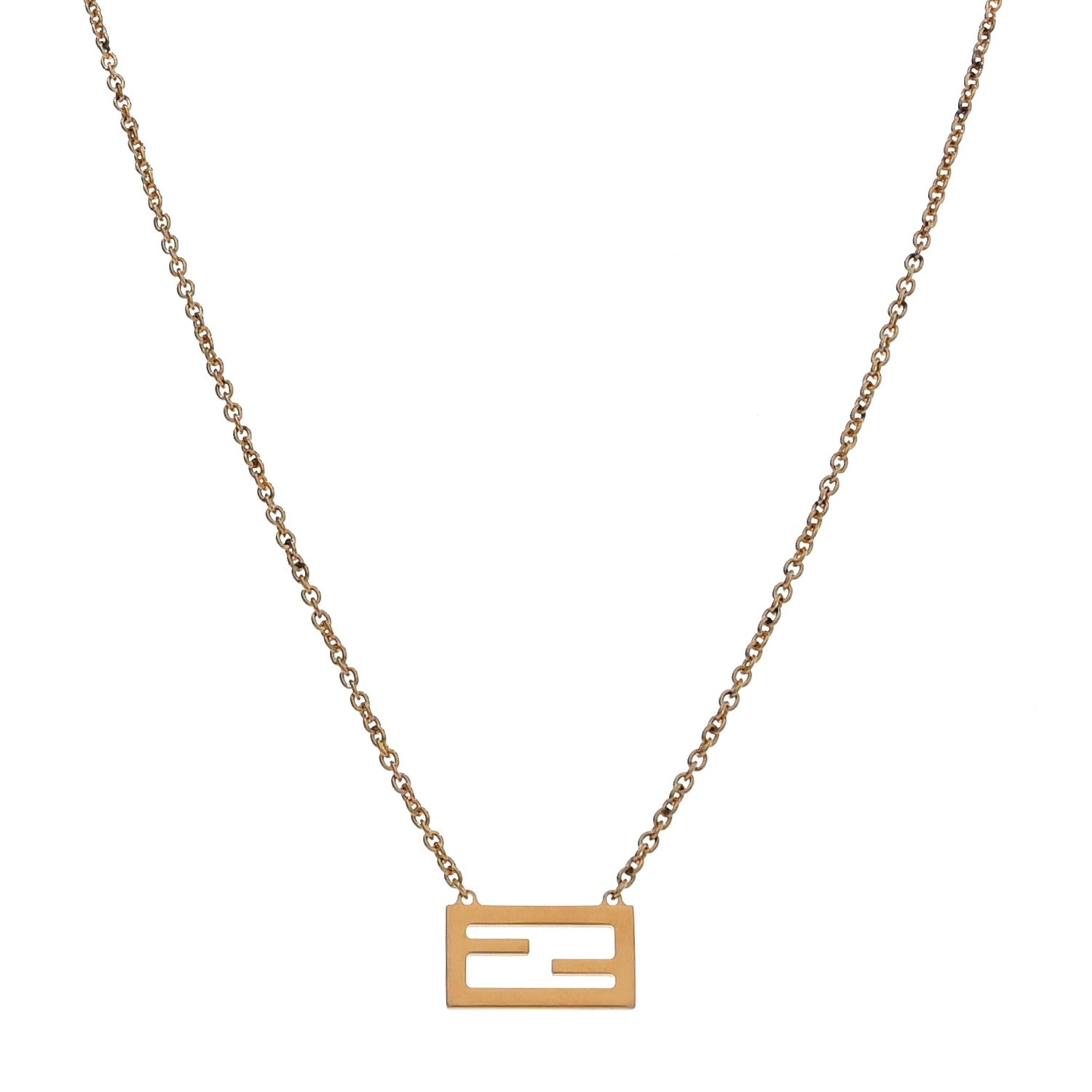 Fendi Bronze Baguette Necklace Gold 1 of 5